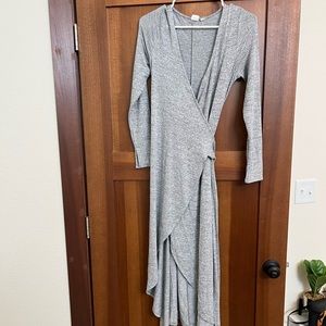 Small Gray GAP wrap dress with slight high low skirt